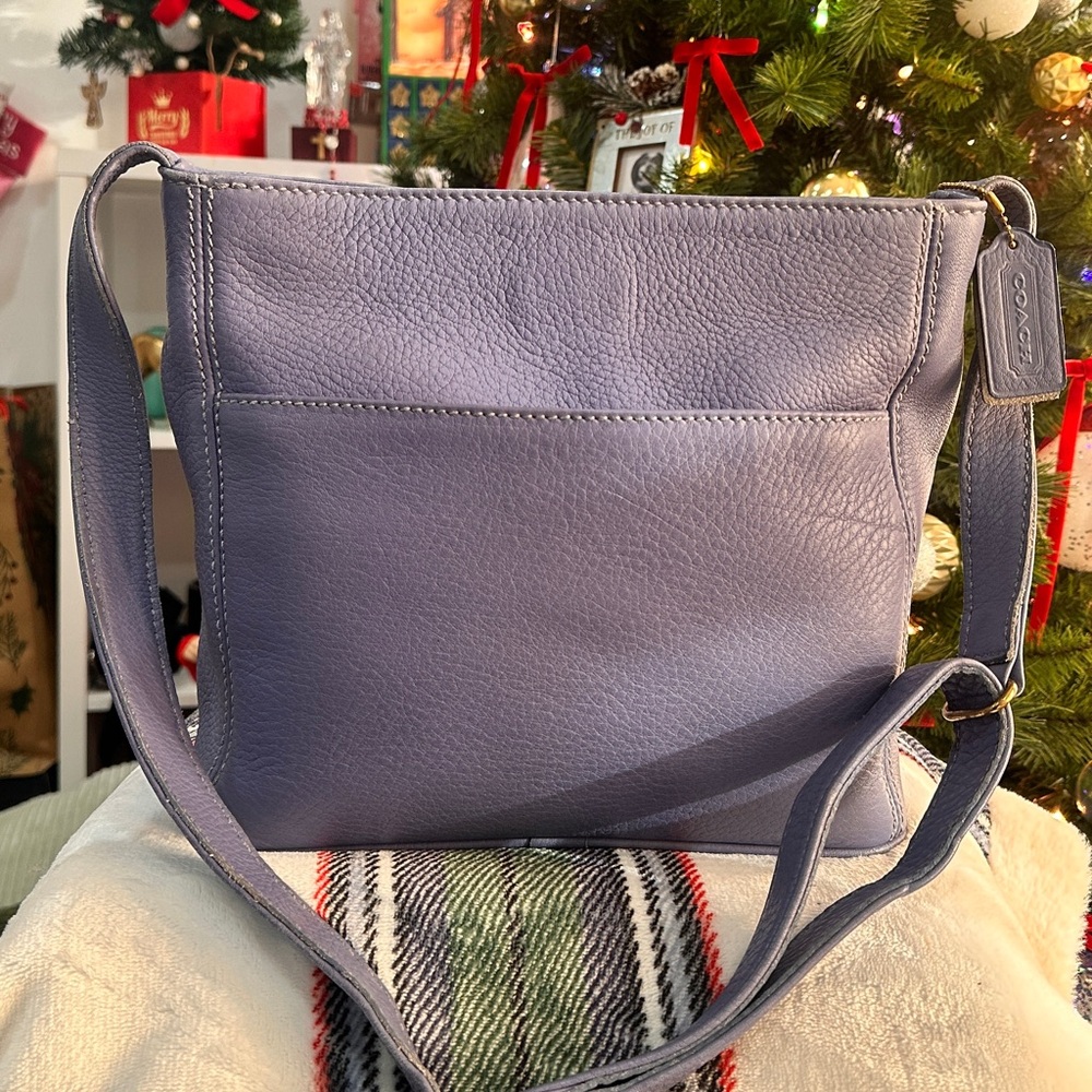 COACH Vintage Sonoma Pocket Zip Natural Grain Leather-Periwinkle - Picture 5 of 15